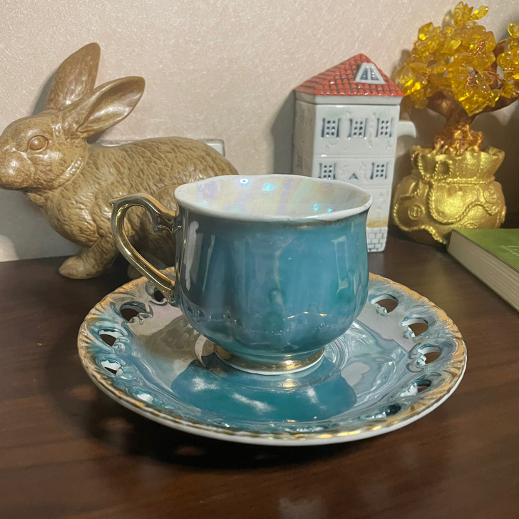 日本中古vintage 陶器YANO松绿贝...