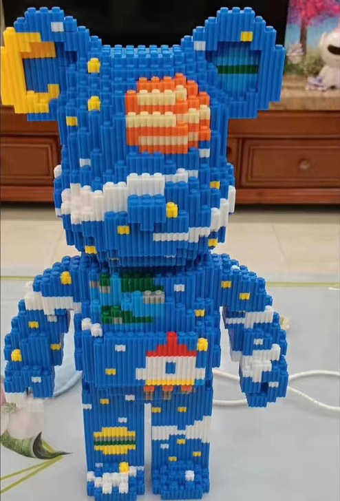 兼容乐高颗粒微颗粒积木潮牌暴力熊男女孩成人...