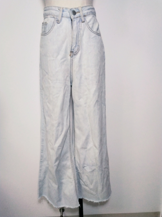 满百送 微瑕疵小码牛仔裤高腰阔腿喇叭裤长...