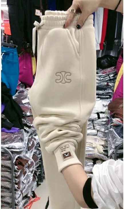 新款加厚裤子女款秋冬季加绒加厚新款大码宽松...