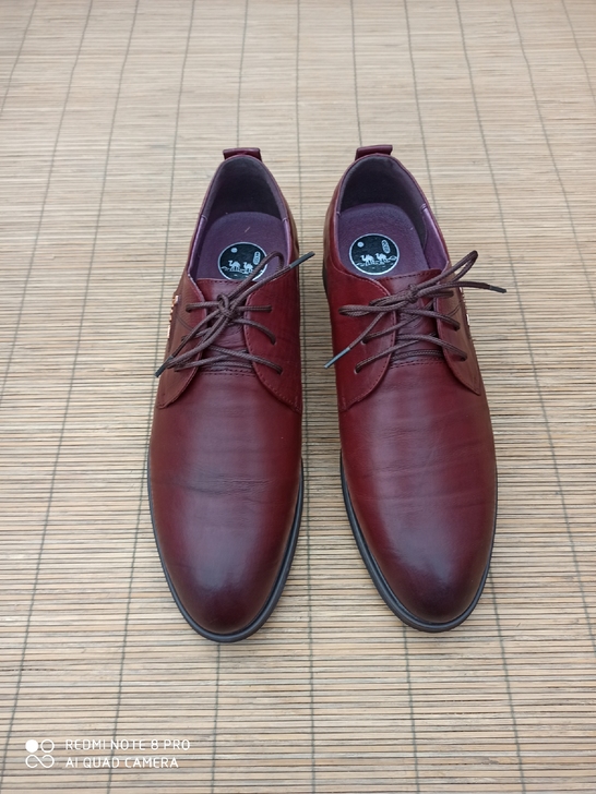 43码骆驼全牛皮皮鞋