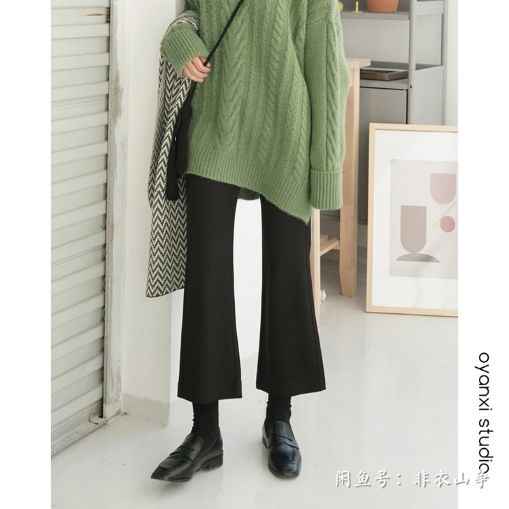 OYANXI欧阳喜秋冬韩版高腰显瘦九分裤休...