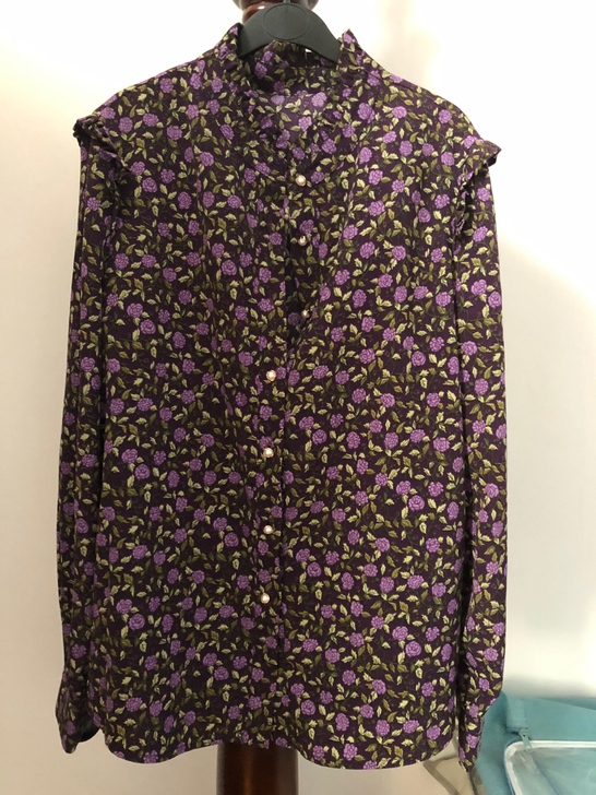 雪纺长袖衬衫开衫纽扣