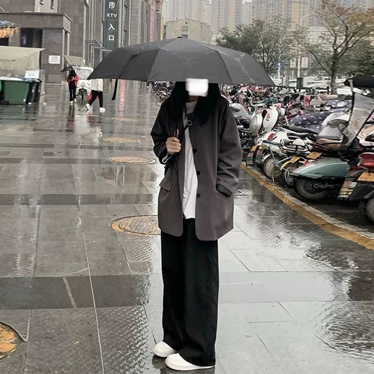 裤子ins女原宿风阔腿裤高腰坠感宽松显瘦直...