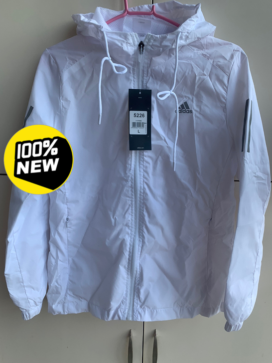 阿迪达斯 adidas 白色连帽运动外套 ...