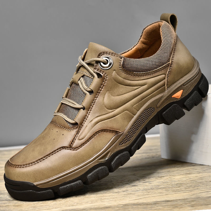 骆驼男鞋新款透气徒步旅游鞋真皮户外运动休闲...