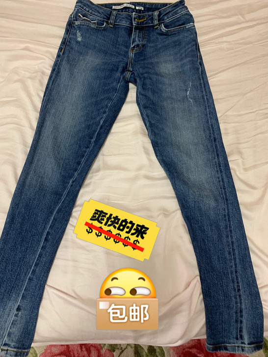 zara的裤子 面料柔软舒服 长裤 可卷边...