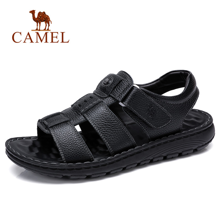 Camel/骆驼 皮凉鞋 黑色 42码