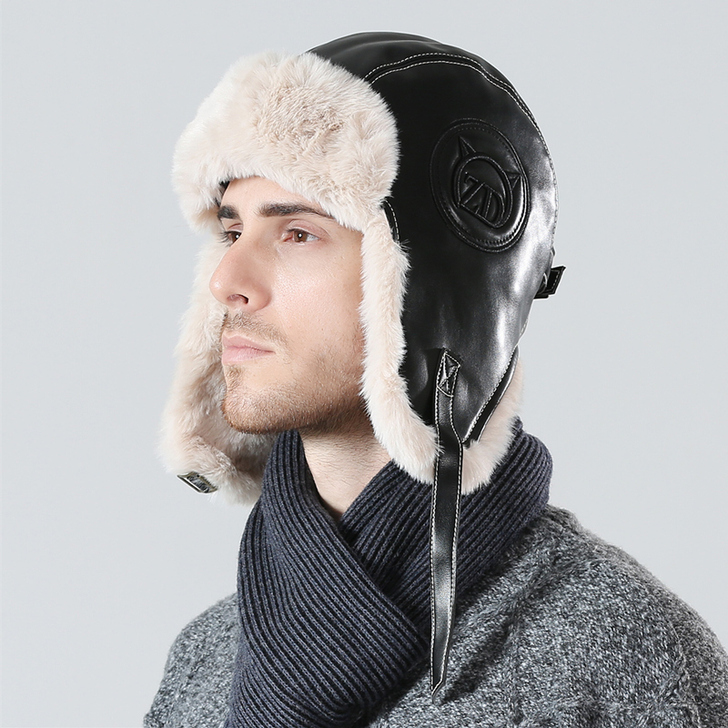 雷锋帽男冬天骑车保暖神器防风东北皮帽护耳秋...