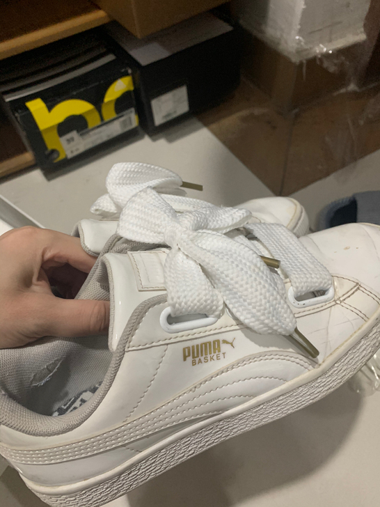 彪马puma系带suede basket白...