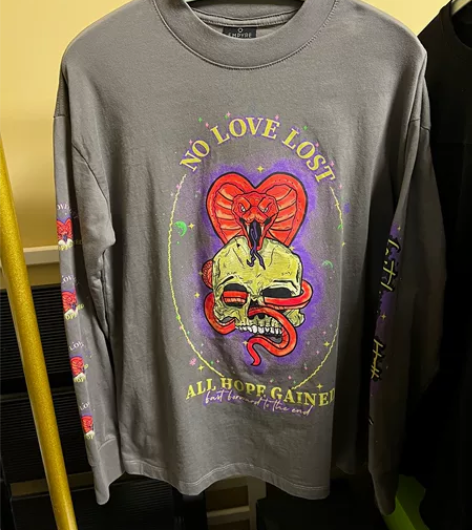 美潮小众街头圆领摇滚暗黑系长袖T恤 滑板 ...