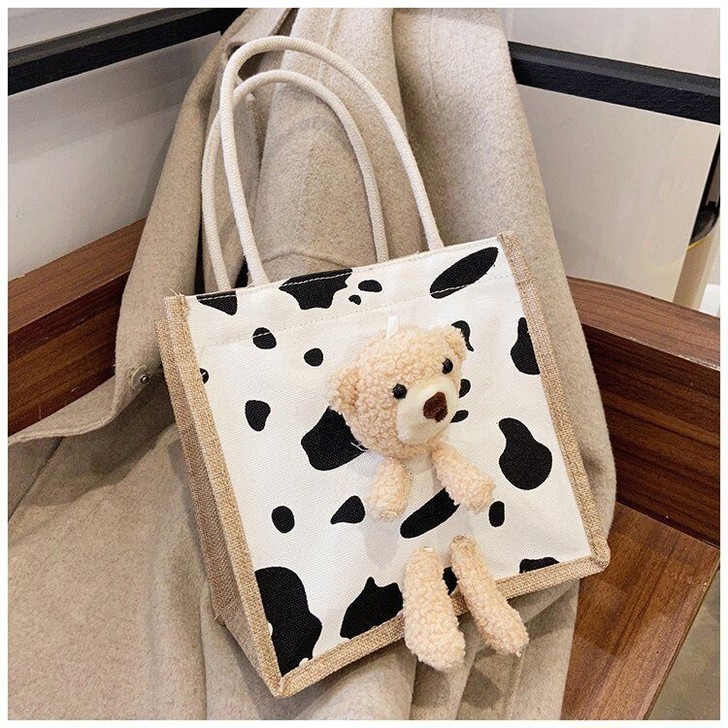 手拎便携饭盒便当帆布包外出时尚韩版ins大...