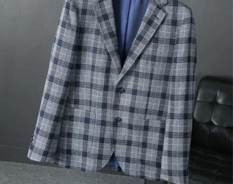 【清仓处理】春秋装男士商务休闲格子西服外套...