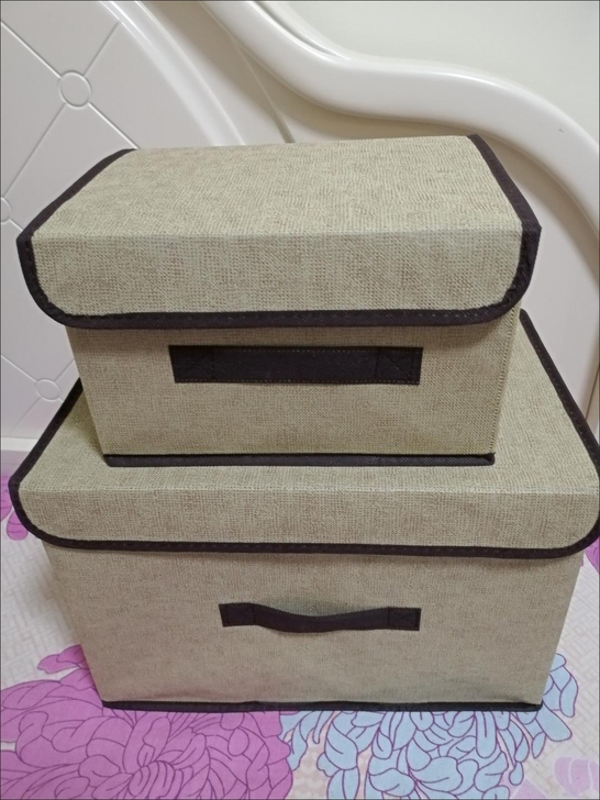 布艺收纳箱折叠储物整理带盖防尘便携盒衣物收...