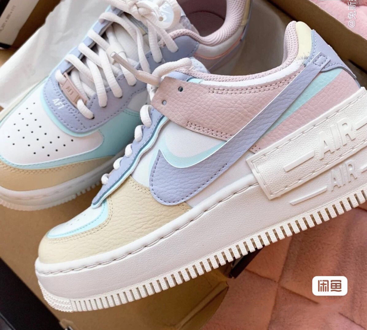耐克AF1空军一号马卡龙低帮女鞋超火炫彩拼...