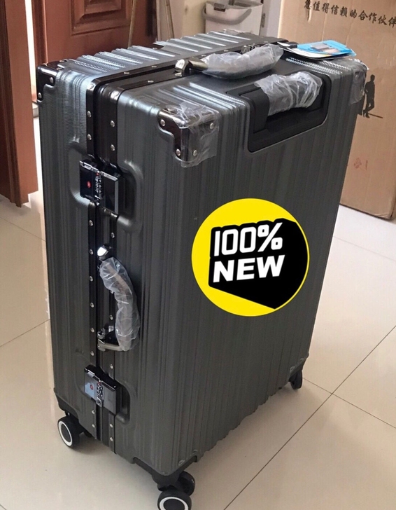 高档升级铝框行李箱28寸铆钉加固异形框海关...
