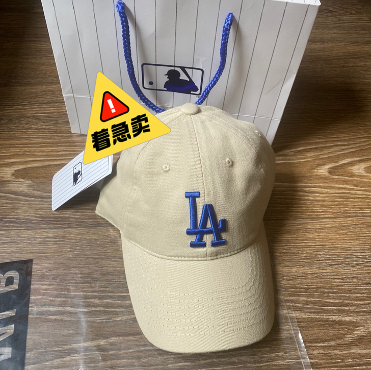 MLB棒球帽鸭舌帽软顶LA字母帽刺绣帽男女...