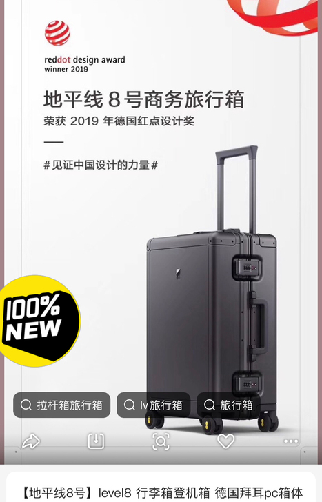 地平线8号旅行箱,全新未拆封!
