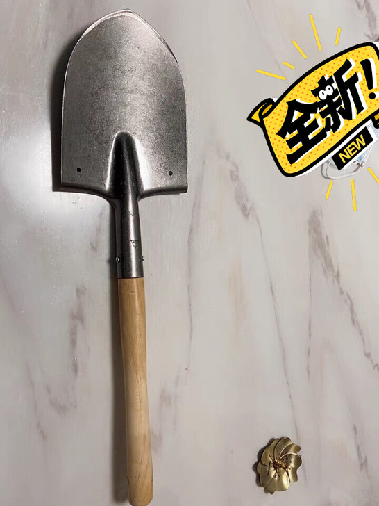 老式205木柄铲 锰钢军工铲户外挖土工兵铲...