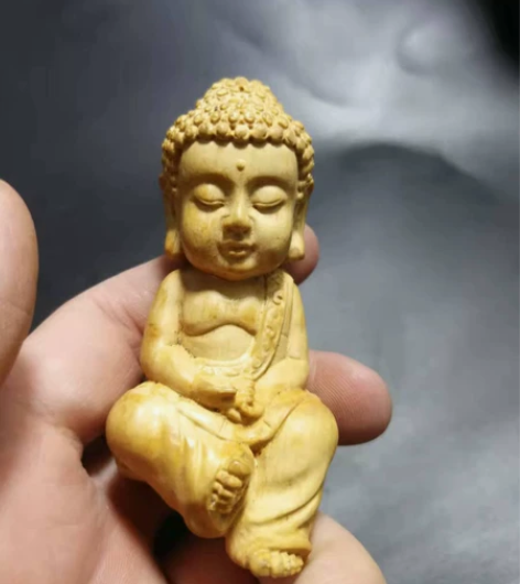 黄杨木雕摆件小佛像把件文玩收藏品木雕手把件...