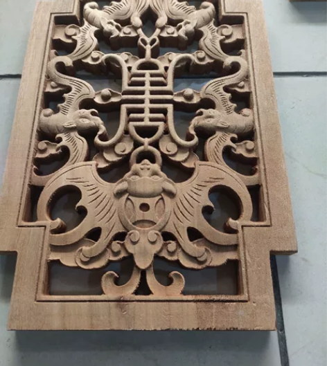 东阳木雕香樟木雕刻五福尺寸高29*19公分...