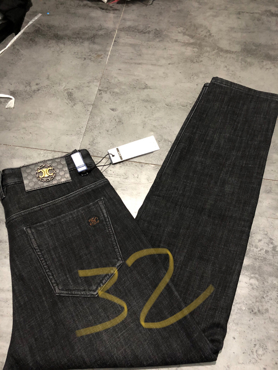 弹力加绒牛仔裤男直筒32(2尺5)秋冬款红...