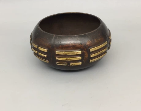 纯铜鎏金八卦卦香炉钵式水孟,工艺精湛 ,包...