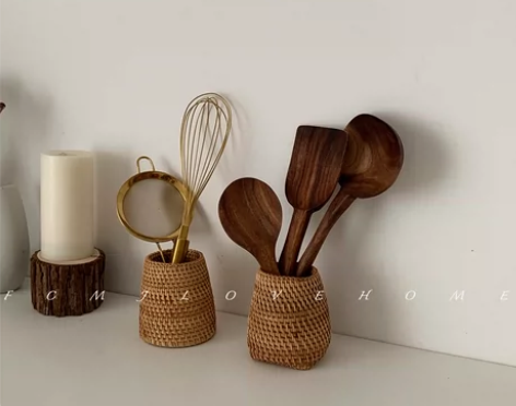 FCMJ 纯手工天然藤编 化妆品 文具桌面...