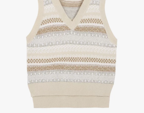 阿一 针织背心女2019初秋v领无袖毛衣外...