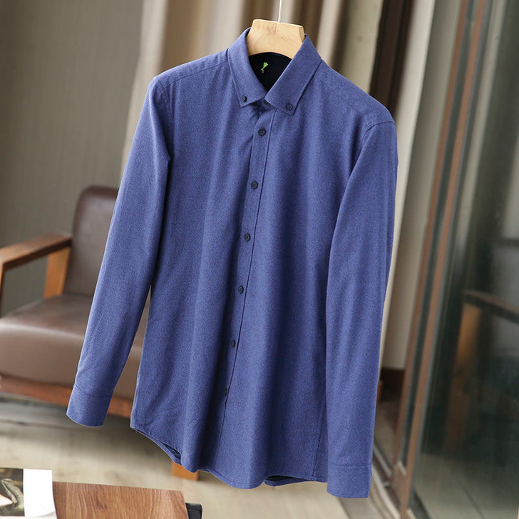 磨毛面料!加绒加厚!男士秋冬保暖加绒长袖衬...