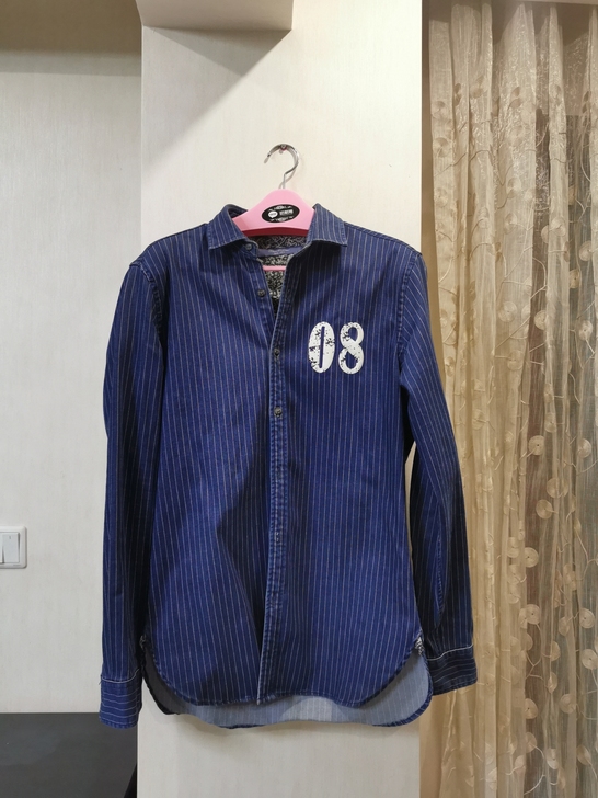 UR男士条纹长袖衬衫