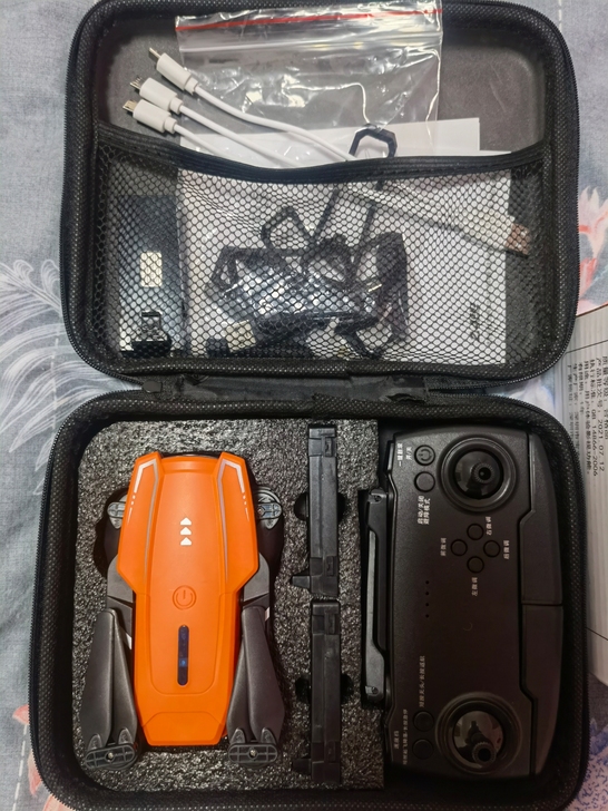 无人机，橙色的5G六面感应避障，8K双摄光...