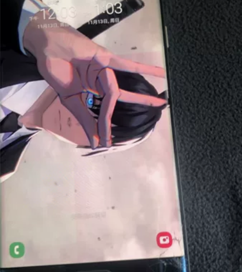 韩版三星notn7fe 屏幕碎了点而且有点...