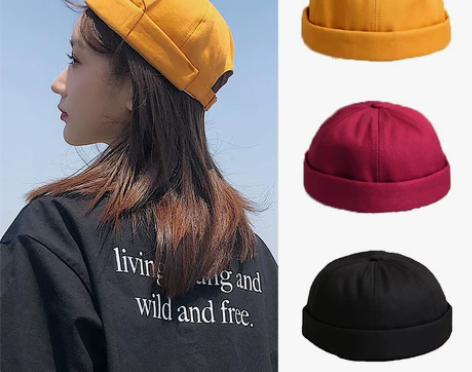 帽子女潮日系嘻哈无檐棒球帽瓜皮帽地主帽女画...