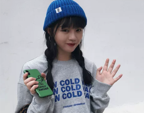 丁走走/日系简约百搭贴布毛线帽子男女情侣秋...
