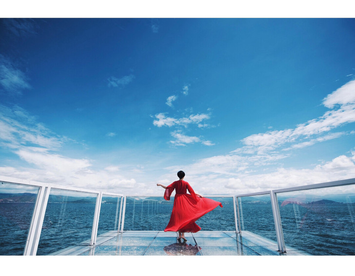 度假风连衣裙红色女士海岛风大摆长裙