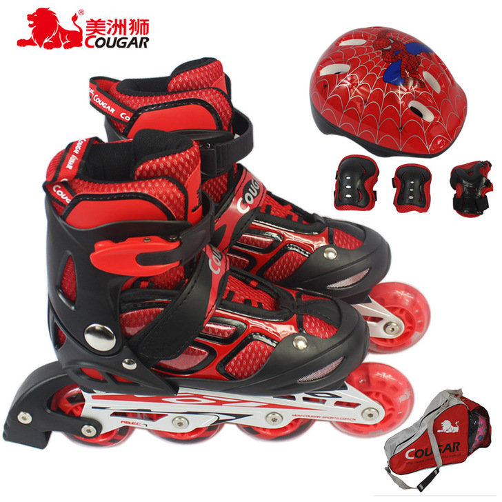 正品美洲狮835lsg溜冰鞋 帽子 护具不...