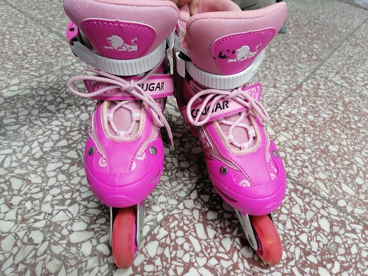 美洲狮轮滑旱冰鞋女童粉色