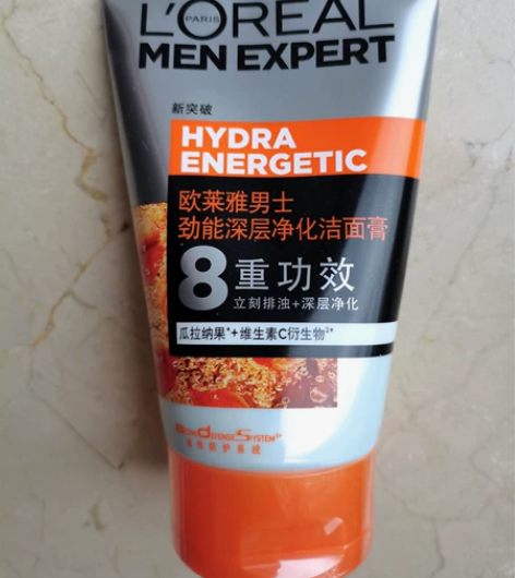 欧莱雅男士洗面奶劲能深层净化洁面膏100m...
