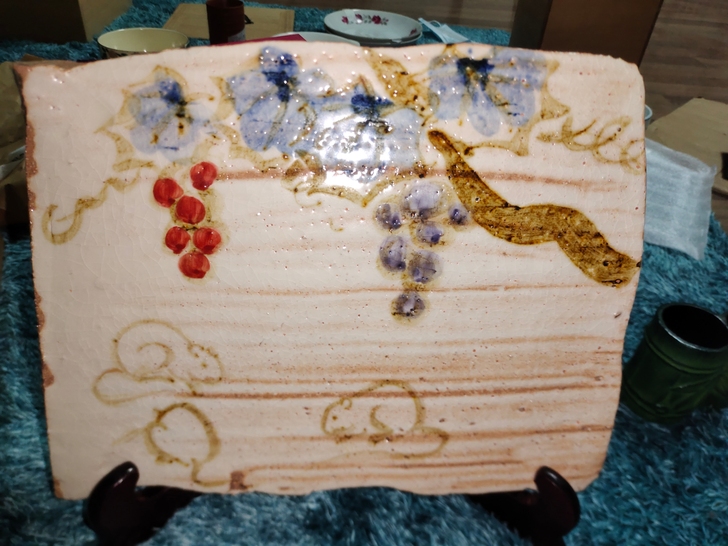 京都清水烧名家土渕陶葊作品，食皿茶台可做摆...