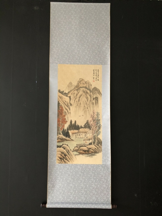 编号 C416【任熊】山水，三尺手绘作品，...