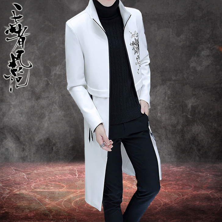 男士风衣中长款2018新款韩版帅气潮流春秋...