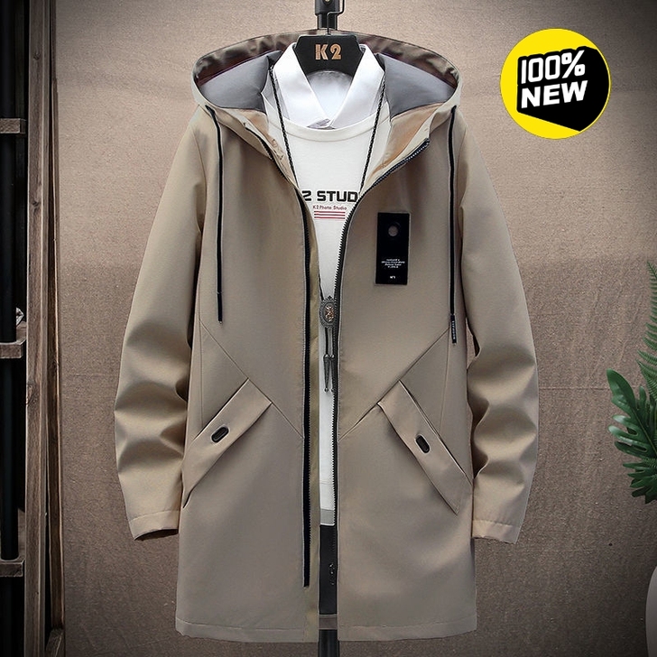 秋冬季男士风衣中长款秋冬夹克外套男装