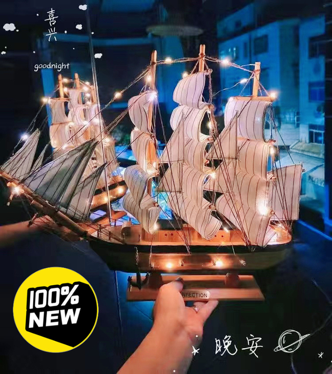 【低价清仓】一帆风顺工艺船模型摆件公主房间...