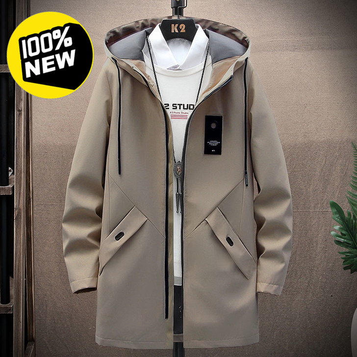 全新 秋冬季男士风衣中长款秋冬夹克外套男装