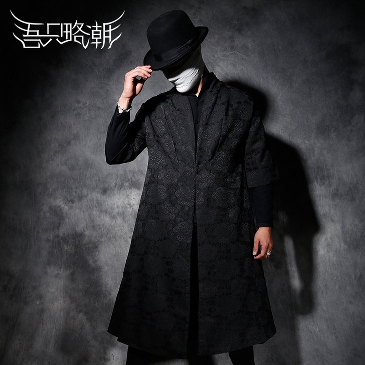 ifashion秋冬装上衣男士大满花暗纹宽...