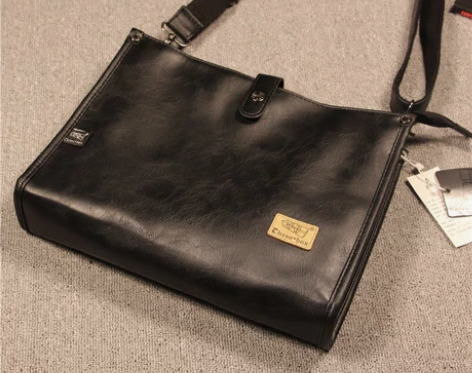 休闲商务背包男韩版潮单肩包信封横款软皮包斜...