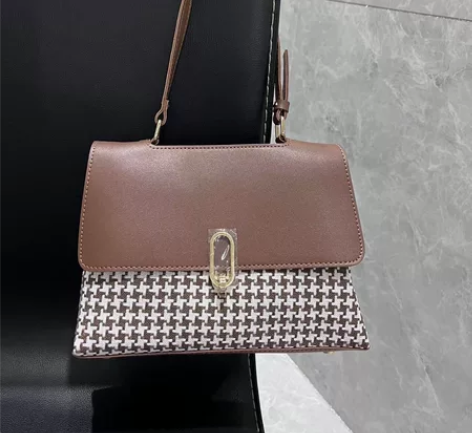 女士千鸟格包包大容量简约单肩包斜挎包 感兴...