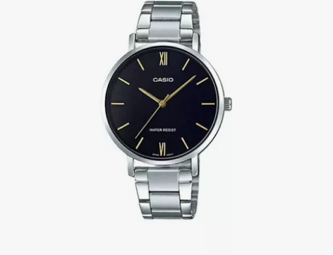 Casio 卡西欧 简约大方黑表盘石英手表...