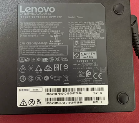 二手原装联想230W笔记本电源适配器 AD...
